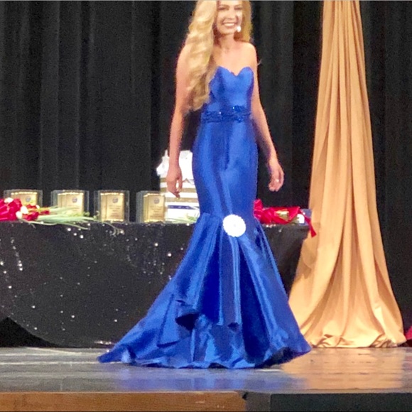 Pageant or Prom royal blue mermaid formal dress - Picture 2 of 5